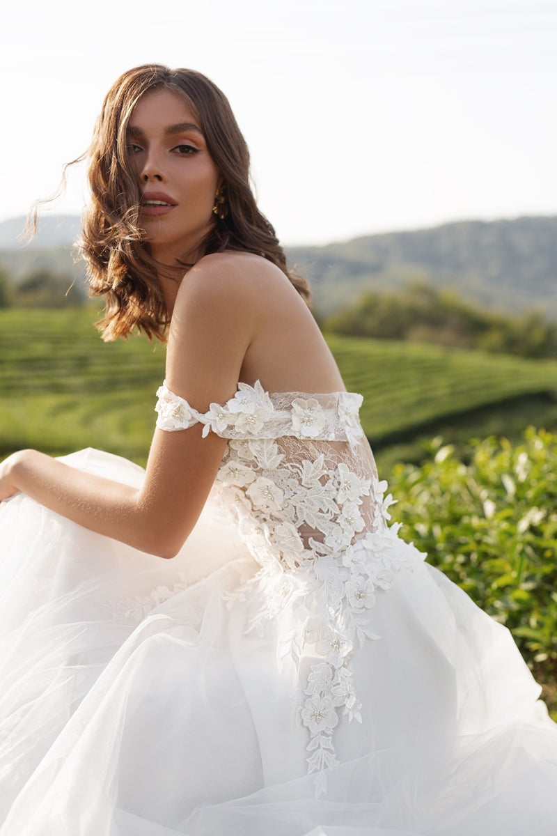 Off The Shoulder Bridal Dress | Off Shoulder Bridal Dress | Milabridal White / Made to measure Off The Shoulder Bridal Dress | Off Shoulder Bridal Dress | Milabridal White / Made to measure