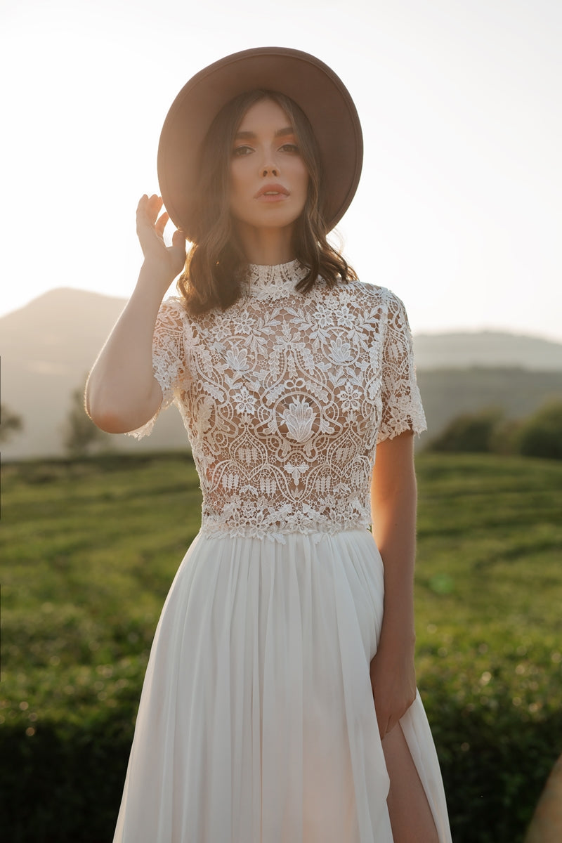 boho wedding dress Riki , bridal separates, wedding dress with collar Custom / Just skirt / 50% deposit now/ 50% before shipping boho wedding dress Riki , bridal separates, wedding dress with collar Custom / Just skirt / 50% deposit now/ 50% before shipping