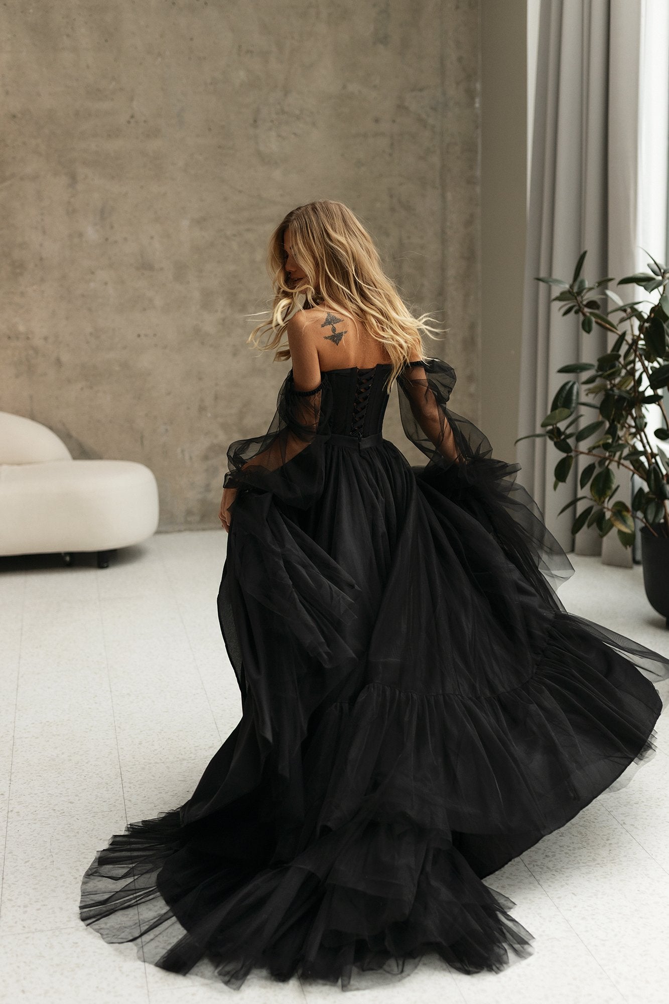 NAOMI black wedding dress – Milabridal - Main Image