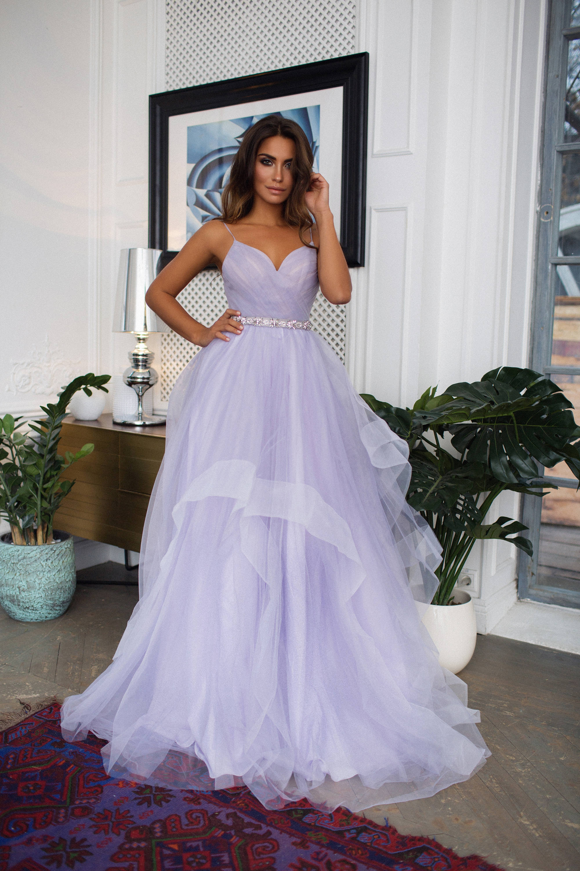 Horsehair Trim Wedding Dress | Horsehair Trim Dress | Milabridal Lavender / Custom Made Horsehair Trim Wedding Dress | Horsehair Trim Dress | Milabridal Lavender / Custom Made