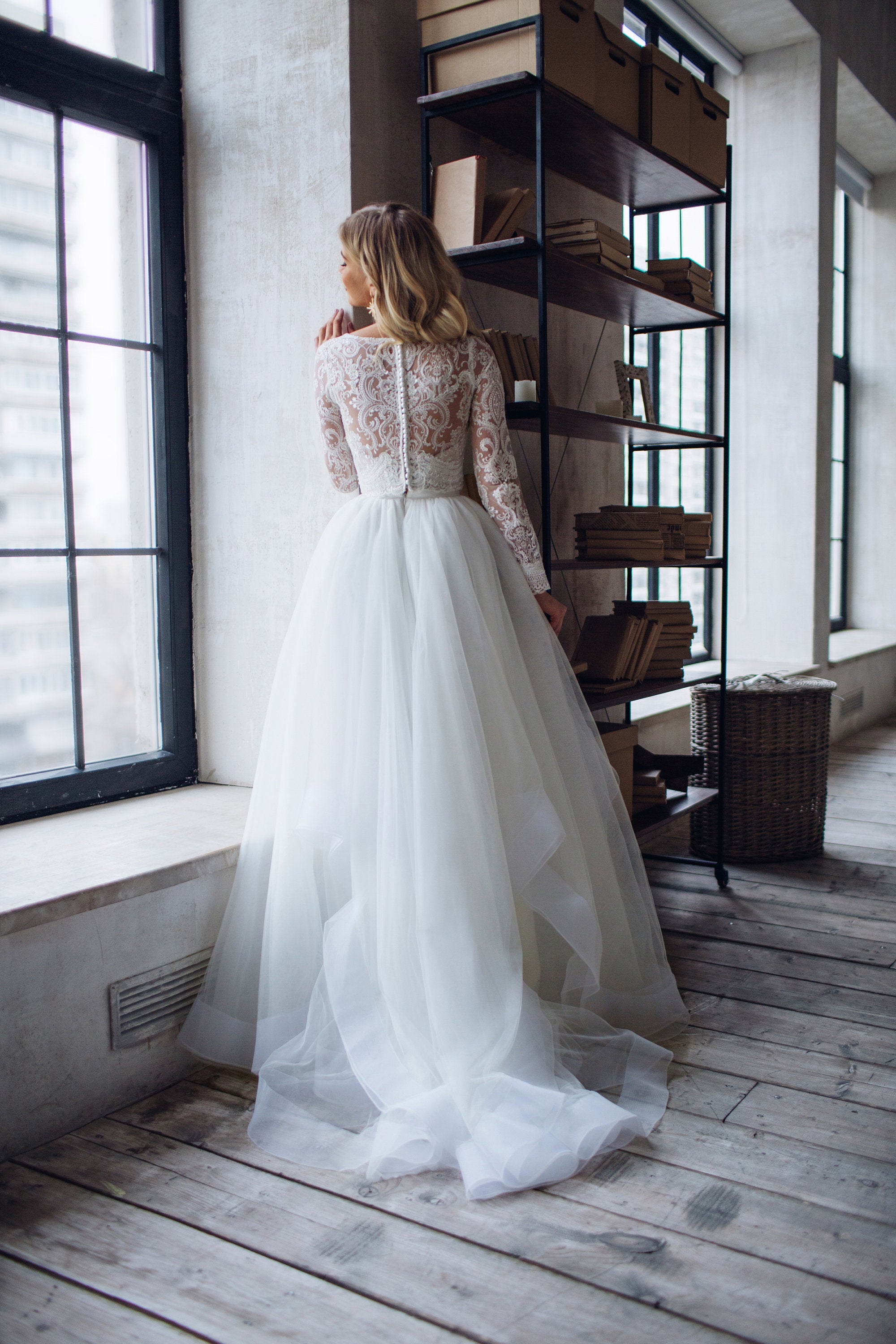 Bridal Tulle Top | Tulle Long Sleeve Bridal Top | Milabridal Custom / One piece dress Bridal Tulle Top | Tulle Long Sleeve Bridal Top | Milabridal Custom / One piece dress