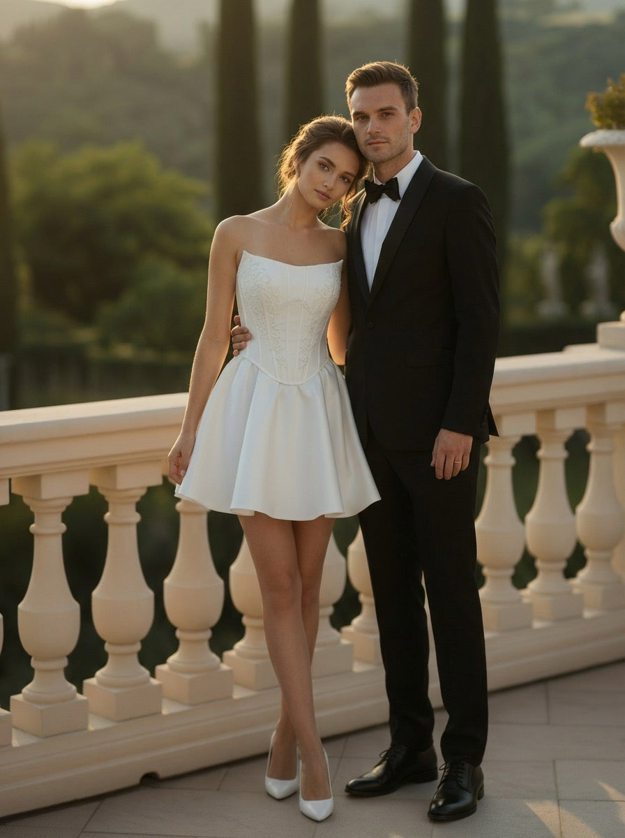 mini white reception dress Mini Dress Reception Dresses For After Wedding Bridal Gowns Short White  Reception Dresses Olivia White Tulle