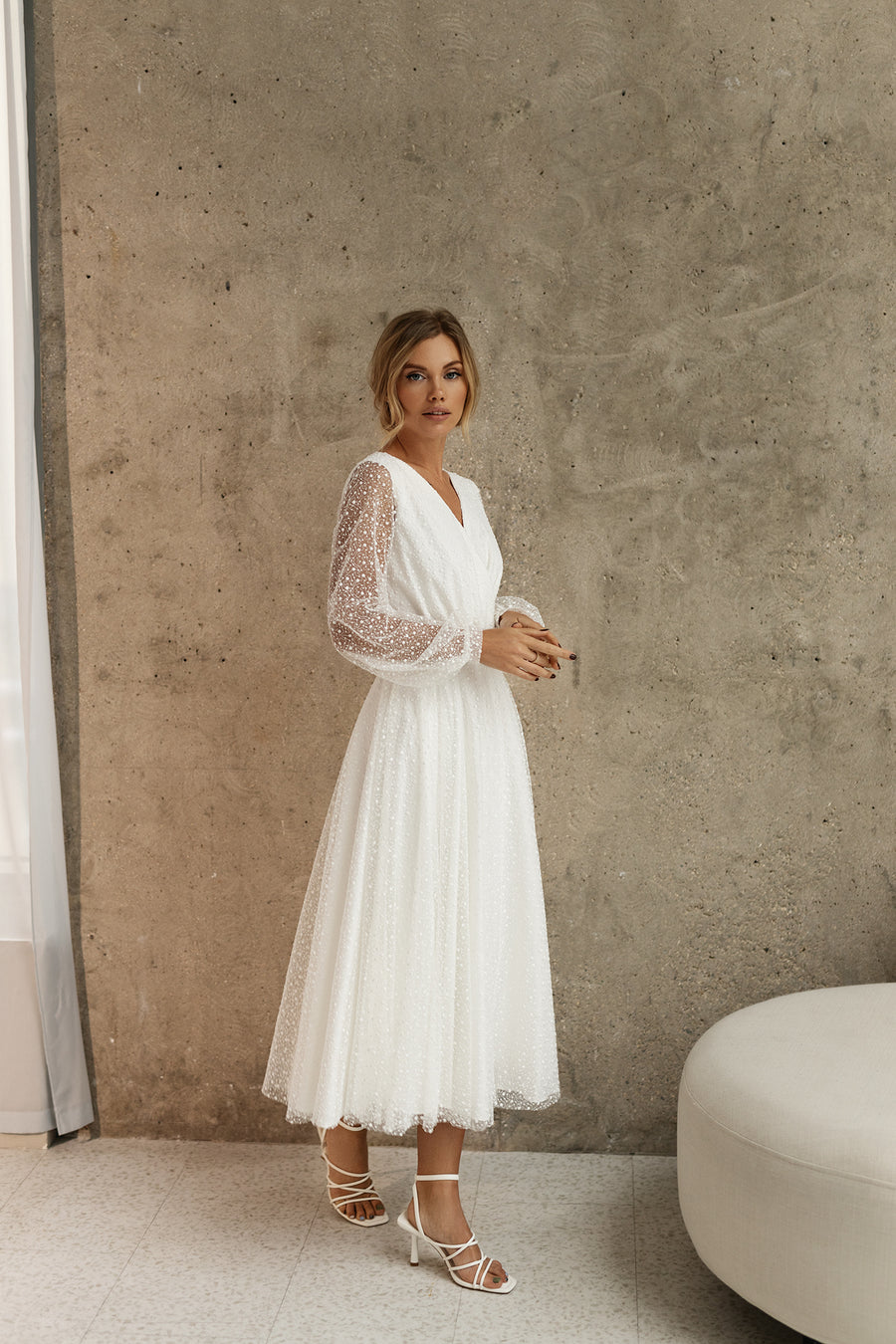 Midi Wedding Dress | Short Wedding Dresses | Milabridal Off White / Made to Measure / Yes Midi Wedding Dress | Short Wedding Dresses | Milabridal Off White / Made to Measure / Yes