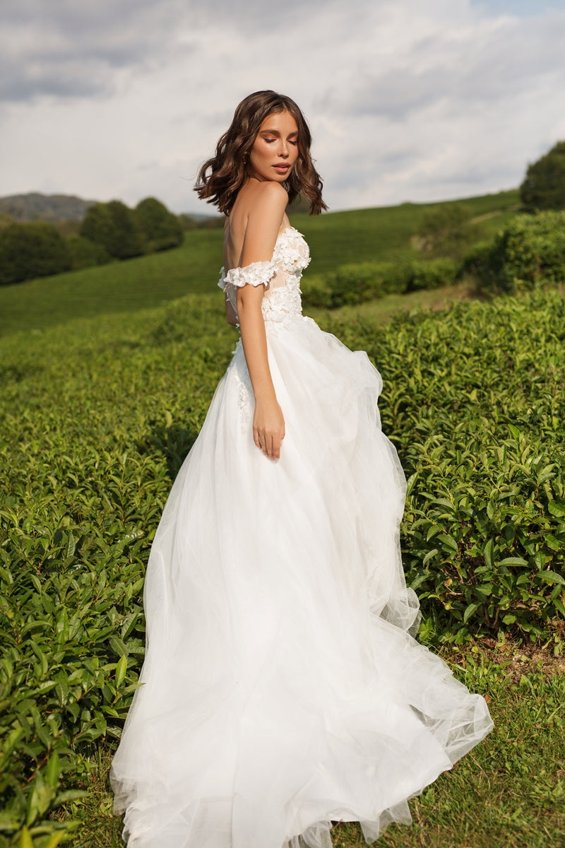 Mila | Off the Shoulder Wedding Dress | Made to Order Standard