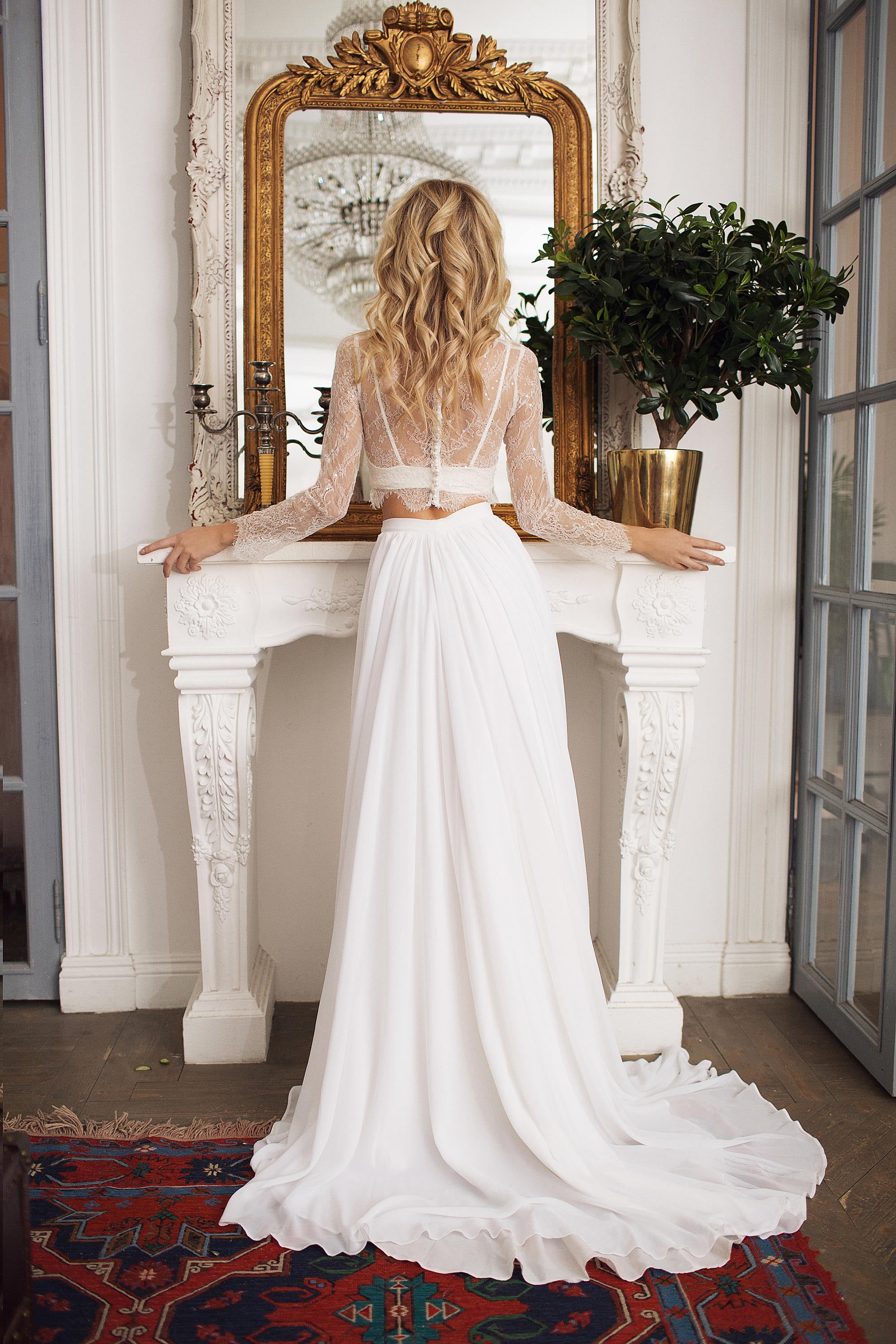 Long sleeve bridal separates hotsell