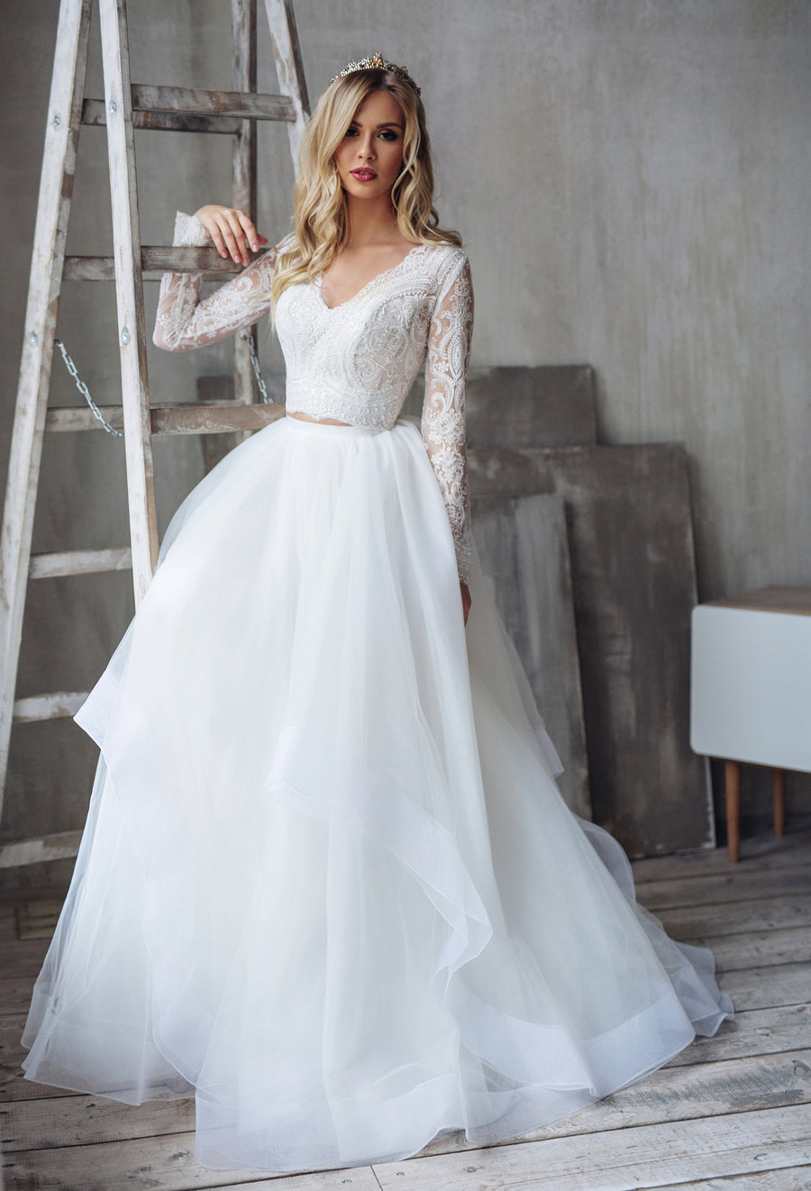 Bridal Tulle Top | Tulle Long Sleeve Bridal Top | Milabridal Bridal Tulle Top | Tulle Long Sleeve Bridal Top | Milabridal