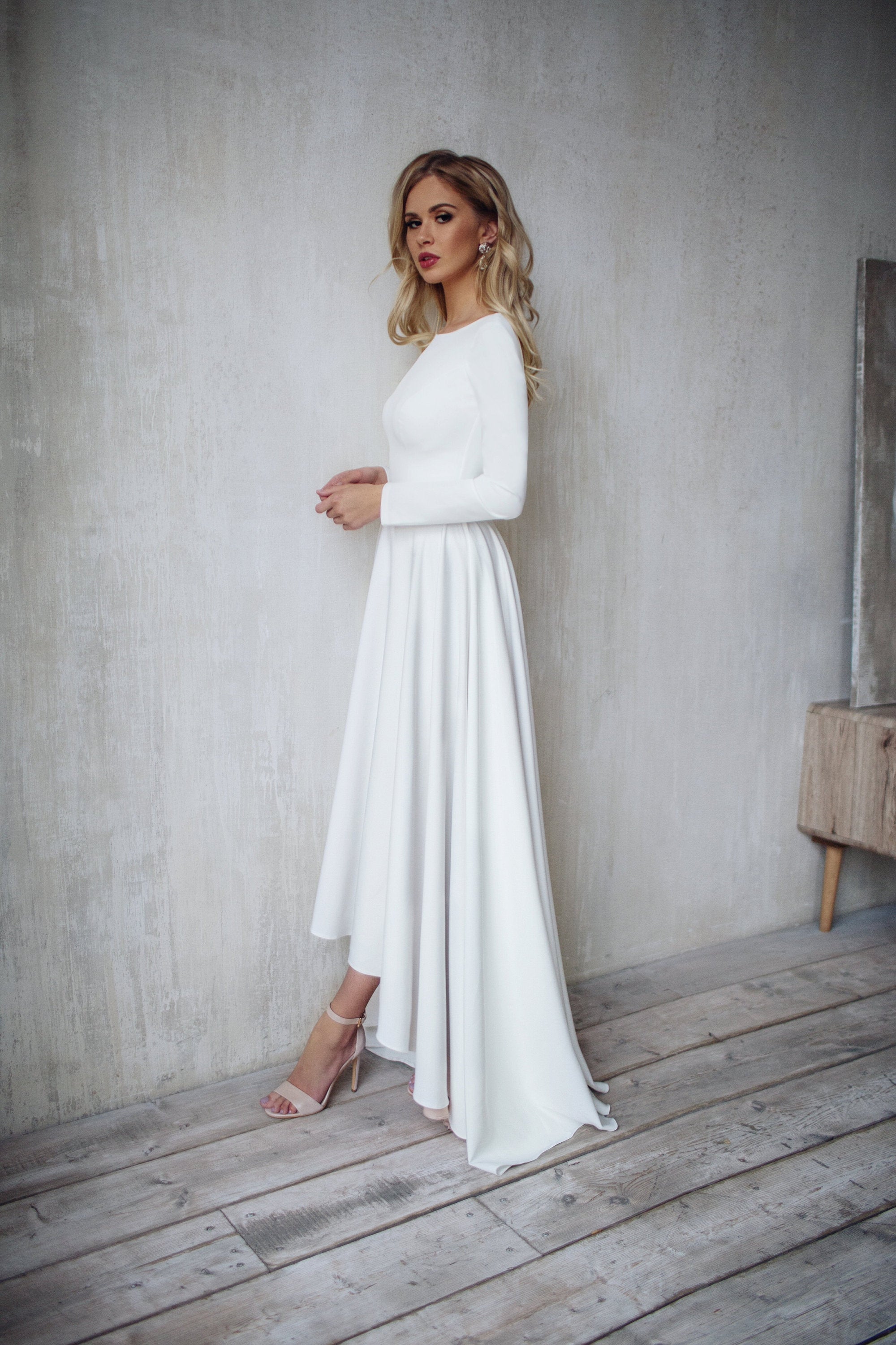 Simple Crepe Wedding Dress | Simple Wedding Dress
