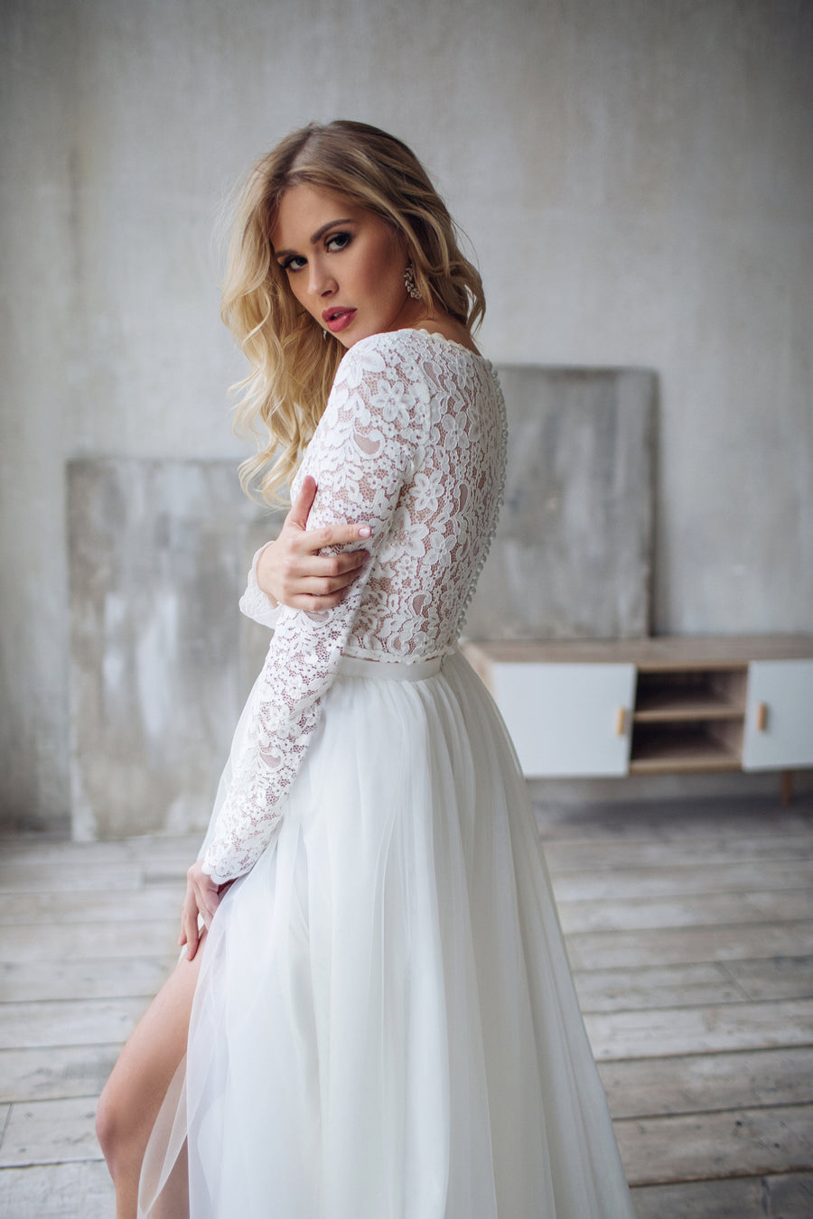 Bridal Lace Crop Top Crop Top Wedding Dress Milabridal
