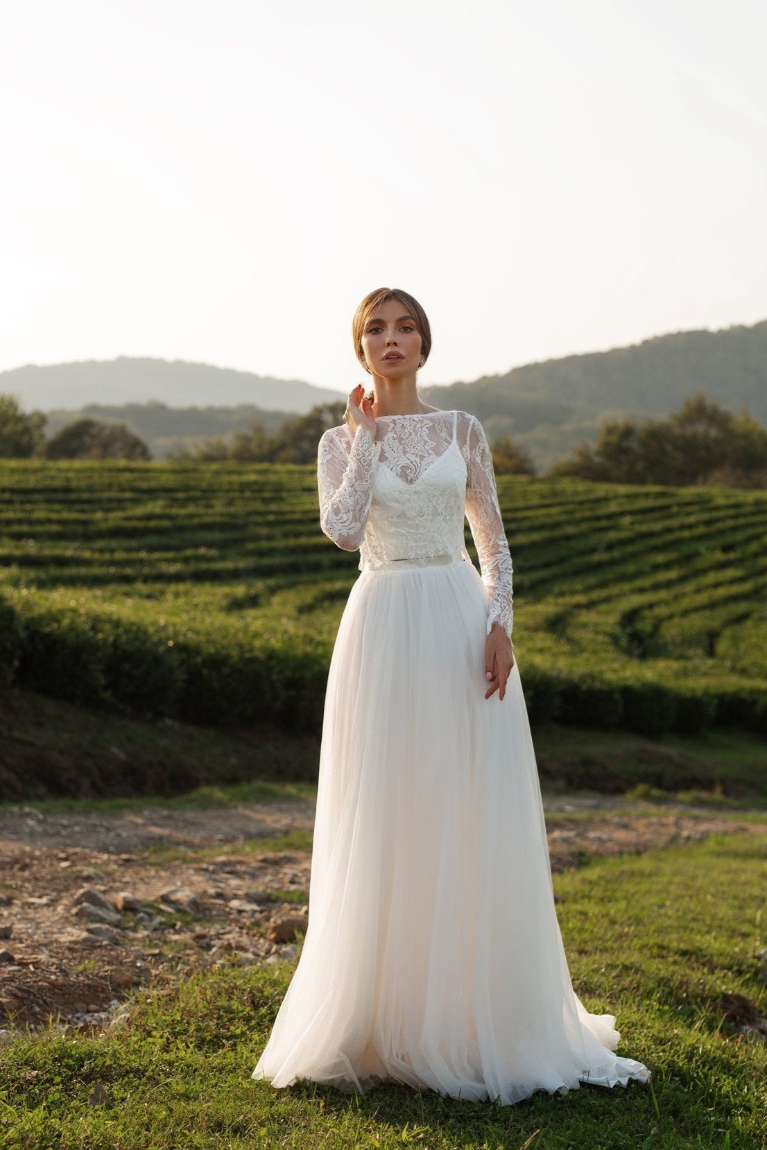 Simple Sleeve Bridal Dress