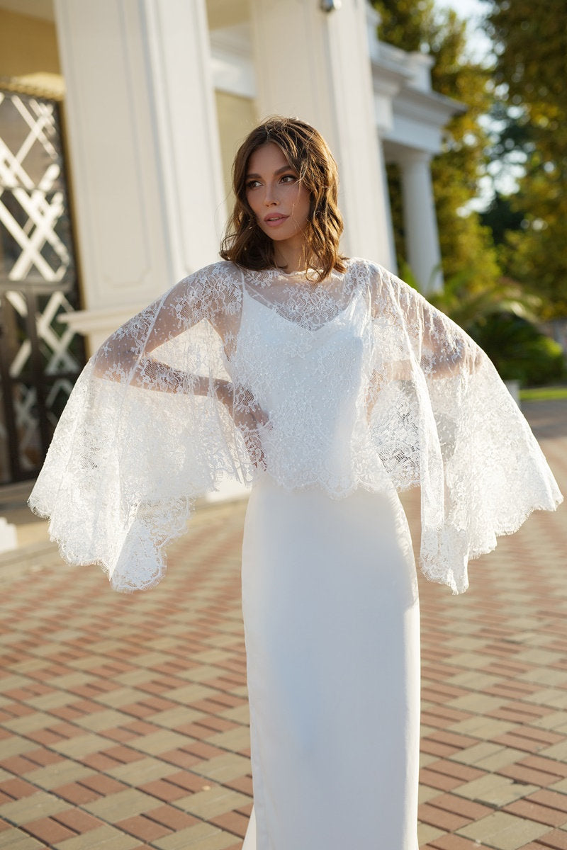 Bridal Slips Gowns | Slip Wedding Dress | Milabridal Custom / Slip silk dress+cape Bridal Slips Gowns | Slip Wedding Dress | Milabridal Custom / Slip silk dress+cape