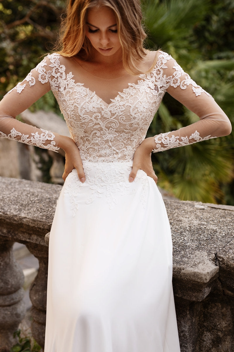 long sleeve wedding dress boho | BONITA