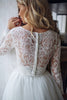 lace Bridal Tulle Top long sleeve V neckline vintage